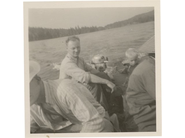 Manson and Peter Fishing in the early fifties