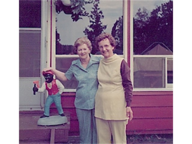 Ellen and her sister Thelma at Camp