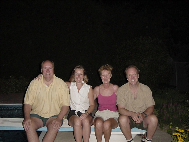 Sheila, brothers Graham and Stuart and her sister Heather in 2002