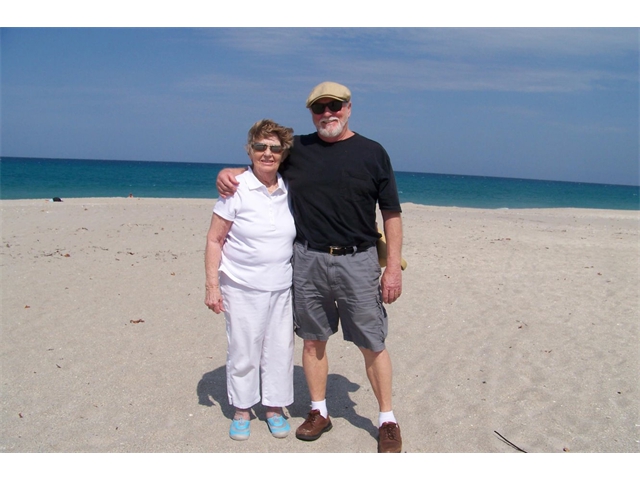 Barb and Peter at Juno Beach in 2013