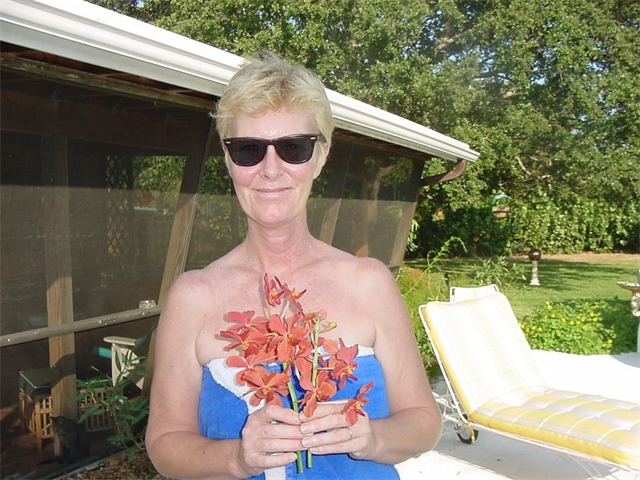 Sheila and her Vanda Orchids