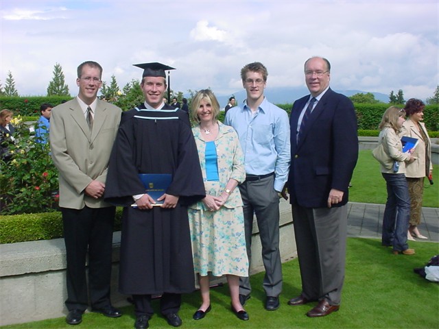 Chris, Mike, Barbara, Brian and Graham at Mike's graduation from UBC