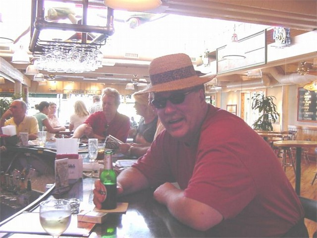 Graham lunching with Sheila and Peter at the Crab House in Jupiter, Florida