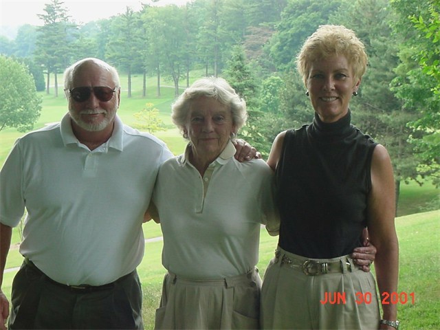 Sheila and Peter with Erma Gerry at the Rosedale Golf Club